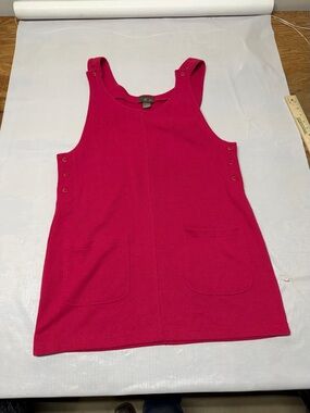 Sleeveless Pinafore Tunic Dress in Fuchsia